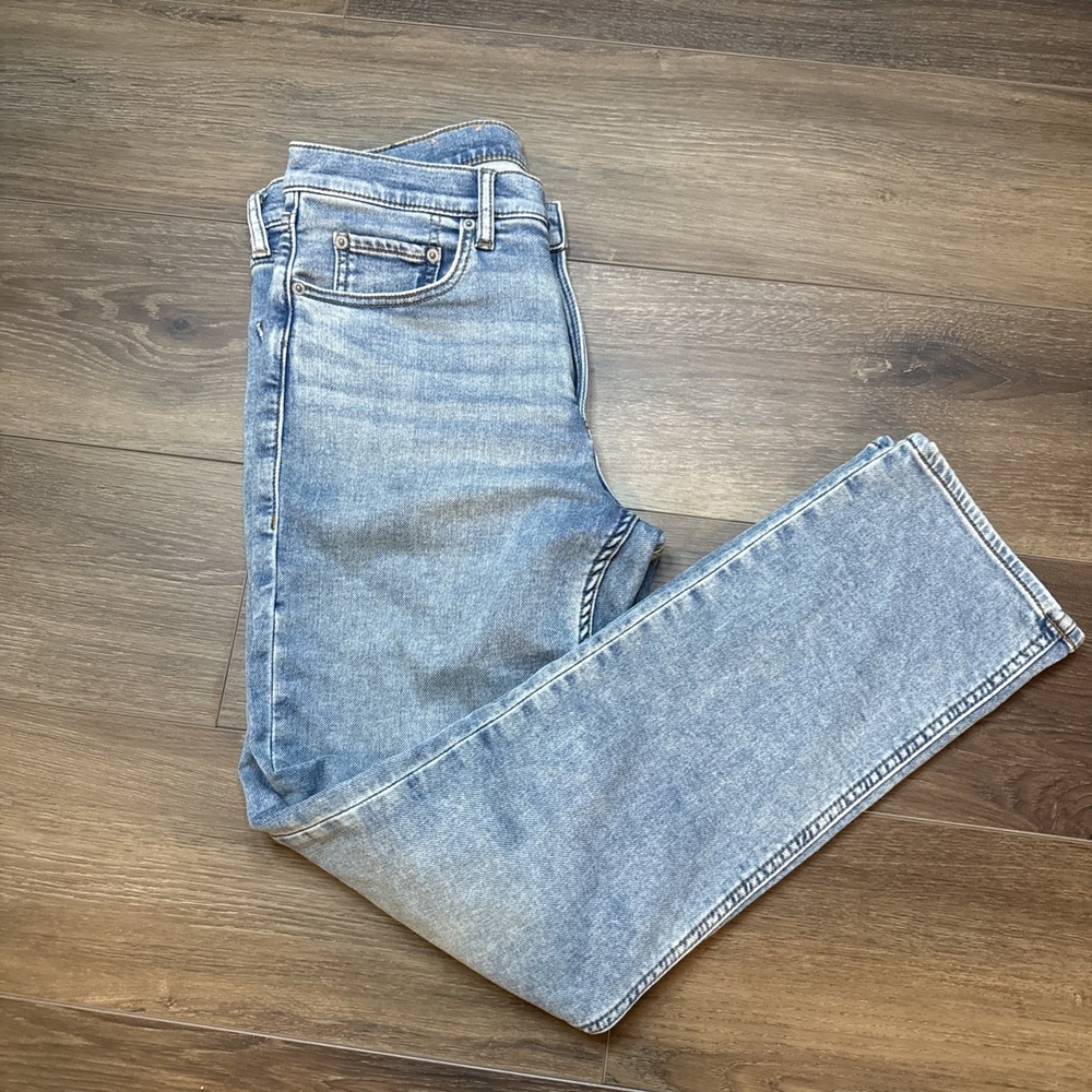 Faherty Stretch Terry 5-Pocket Pants Light Wash Blue Jeans (MBS2503) Men's 31/30